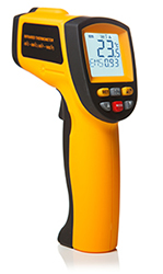 A thermal laser temperature reader used for home inspections