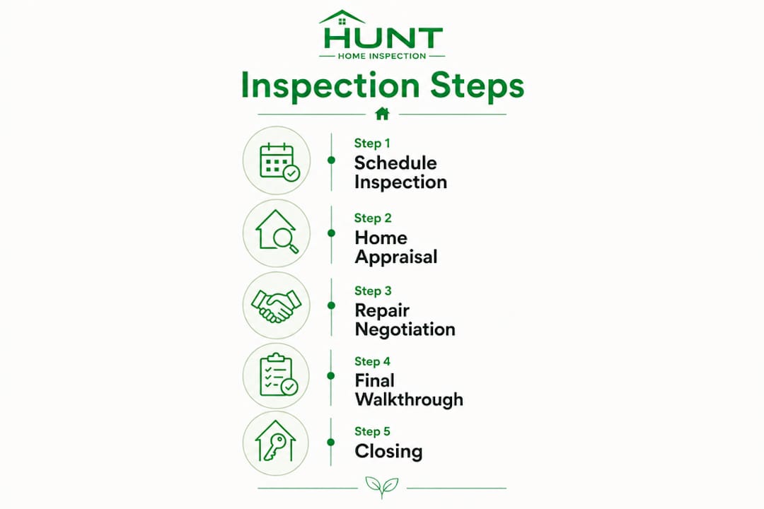 Infographic outlining five key VA home inspection steps