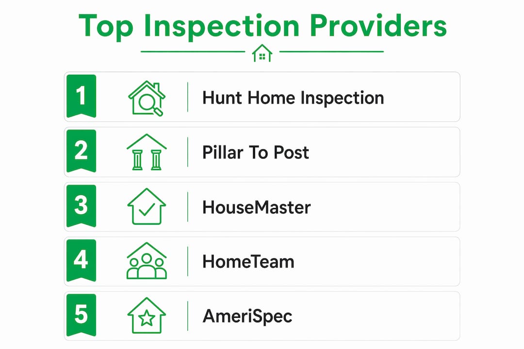 Infographic showing hierarchy of top home inspection providers