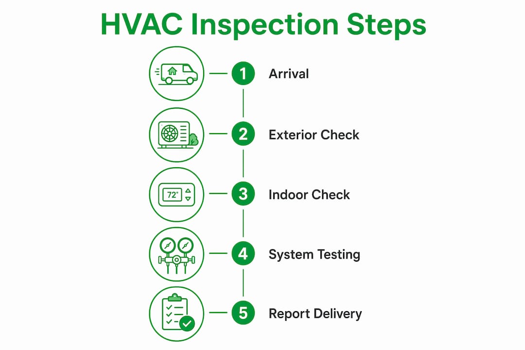 Infographic showing HVAC inspection steps
