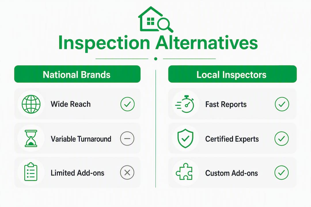 Comparison infographic of inspection provider types