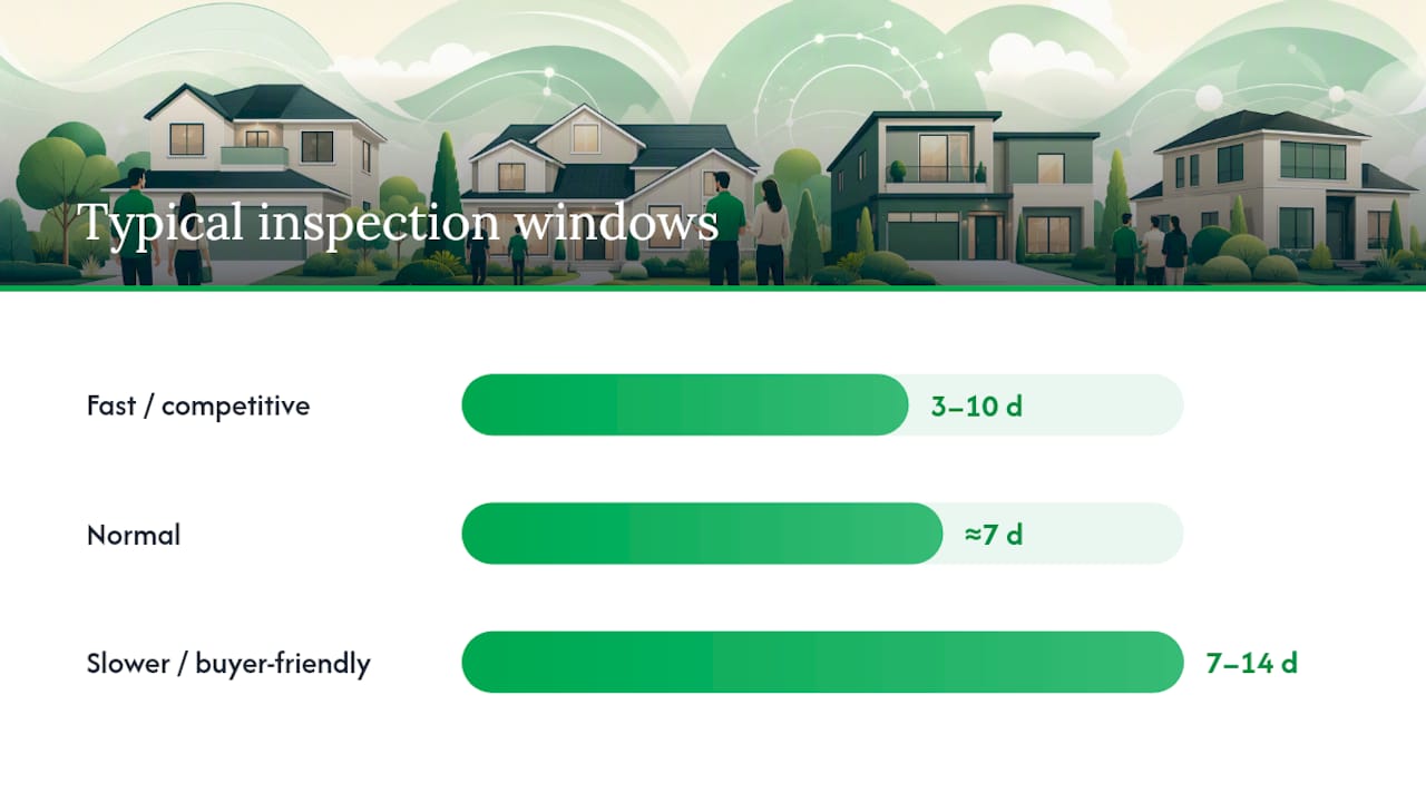 Step-by-step home inspection timeline infographic