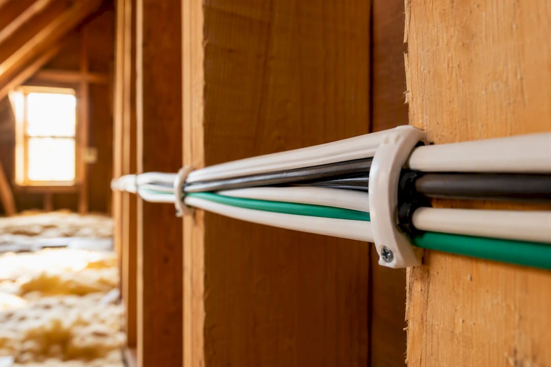 Modern Romex wiring on wood stud wall