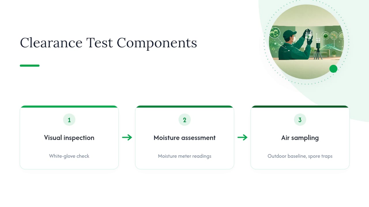 Diagram of three parts of mold clearance test