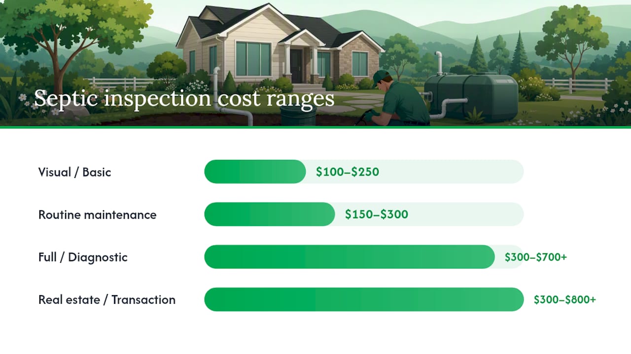 Septic inspection tiers and price ranges