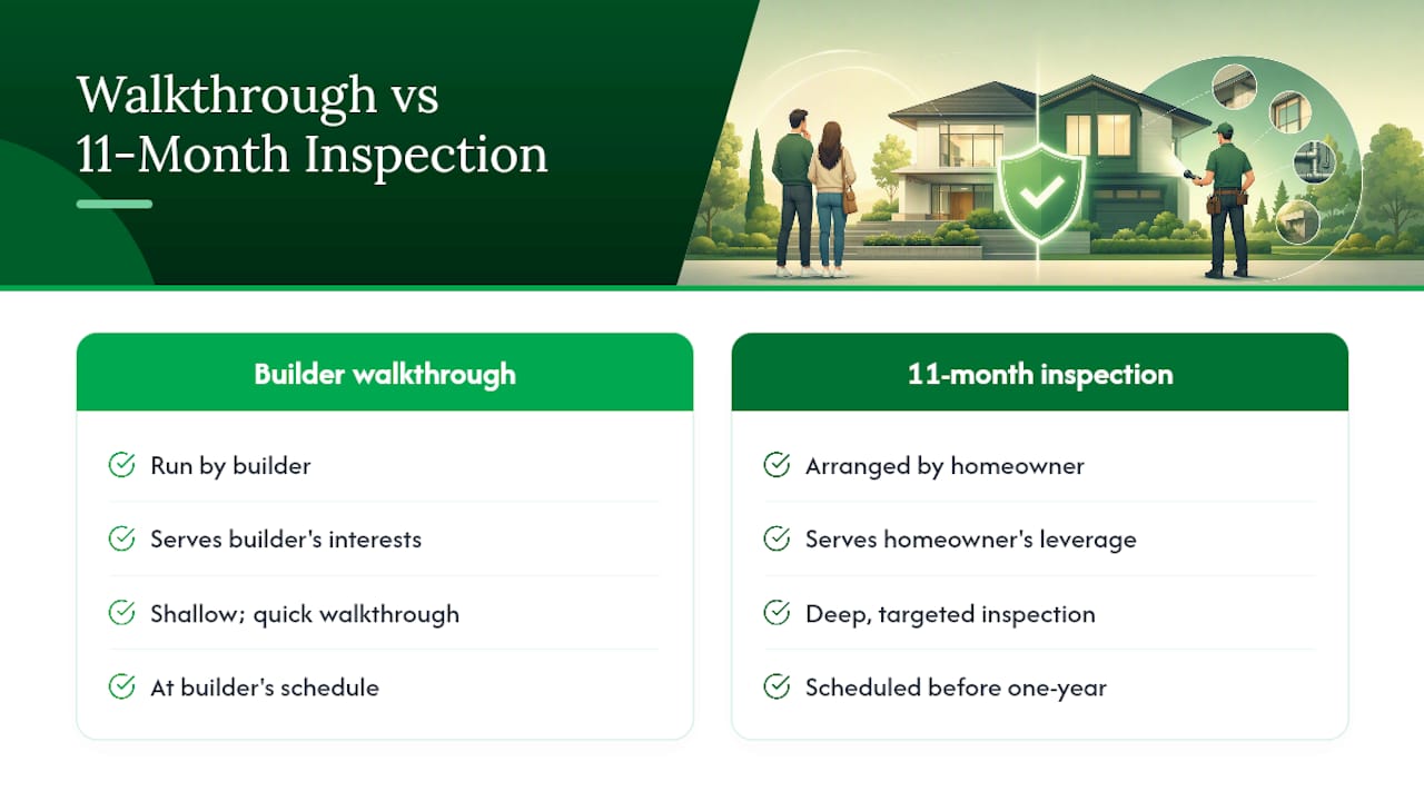 Builder walkthrough versus independent inspection