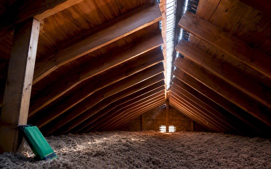 Attic ridge vent viewed from below