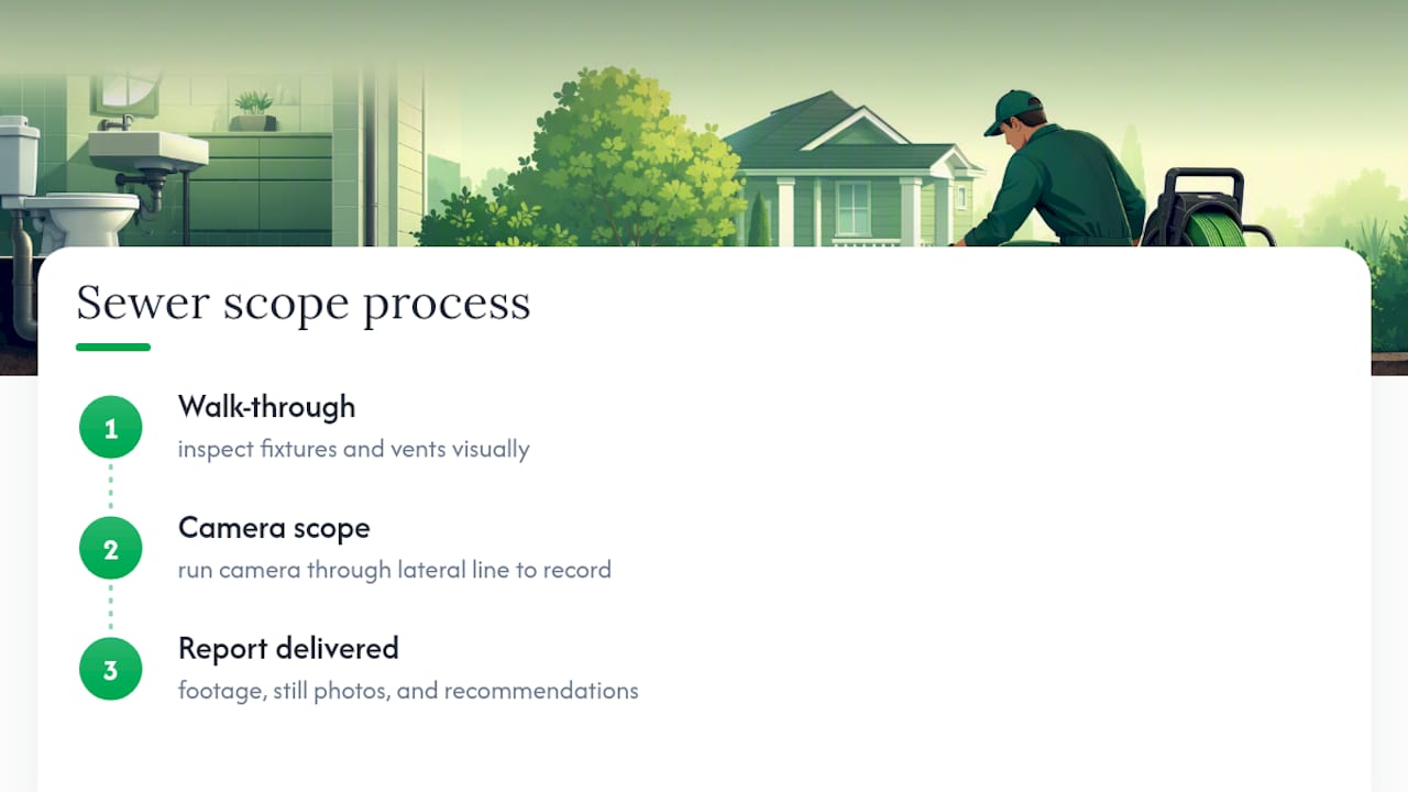 Three-step sewer scope inspection process