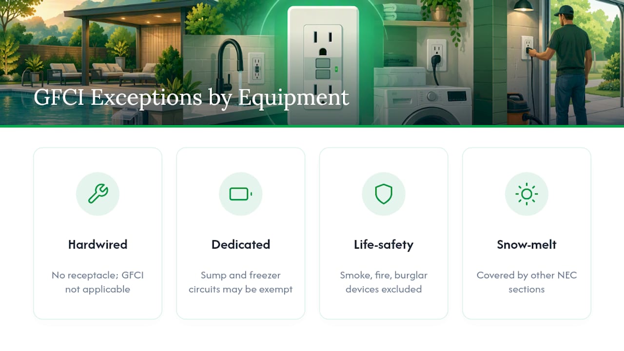 What Appliances Are Exempt From GFCI Requirements? — overview diagram
