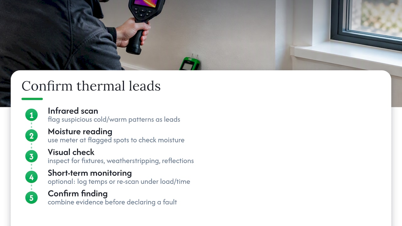 Thermal imaging finding verification steps